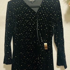 Glamorous Black Dress with Gold Accents